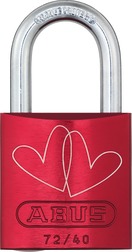 Vorhangschloss Aluminium 72/40 rot LoveLock 3